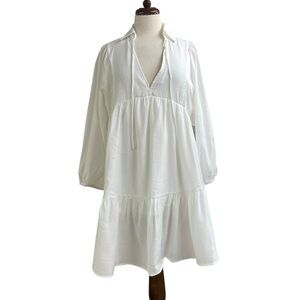 Stitchdrop NWT Saturday tiered long sleeve white dress large